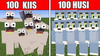 100 KIIS VS 100 HUSI A MINECRAFTBAN!