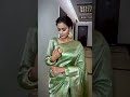 banarasee handwoven silver buta crushed tissue zari border saree green