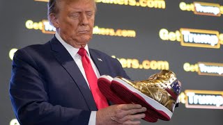 Trump launches gold high top sneaker line a day after $350m court ruling