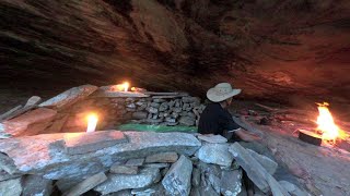 Bushcraft in the cave||fishing, cooking rice,fish in village style|| Jungle infinity