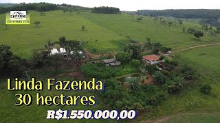 LINDA FAZENDA DE 30 HECTARES, COM ÓTIMA TOPOGRAFIA, A VENDA EM PASSA TEMPO MG