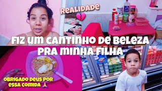 COMPREI MUITA COISA PRA MINHA FILHA😲Fui no mercado + almocei sozinha em casa/ Organização e limpeza