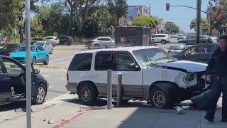 2 hospitalized following crash, shooting in San Francisco's Richmond District