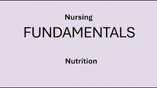 Fundamentals - Nutrition