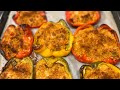 BAKED STUFFED PEPPERS GRATINATED by Betty and Marco - Quick and easy recipe