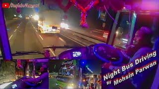 Highway Bus Night Driving || Horn-Speed-Overtake-Traffic || Balaji Travels