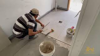 【Builder Mike】Day 34\u002635 Tiling Render Full recording of Sydney new house construction Hampton Style