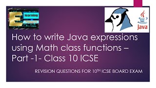 How to write Java expression using Math Functions | Class 10 ICSE Java | #2 QP Revision for Board