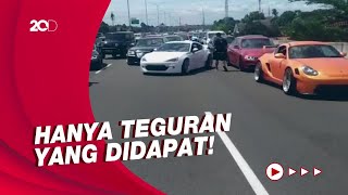 Kelakuan Rombongan Mobil Mewah Foto-foto di Tol Andara Bikin Macet!