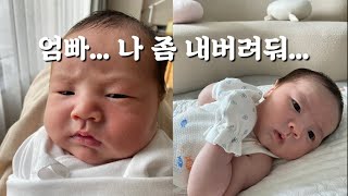 생후 20일 아기 브이로그, 엄마 아빠와 놀아주는 신생아