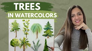 How to paint simple watercolour trees for beginners