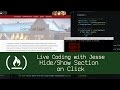 Hide/Show Section on Click - Live Coding with Jesse