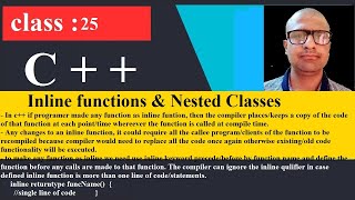 25 Nested classes and inline functions in C++ zoom | C++ Programming Tutorial for beginners | cpp