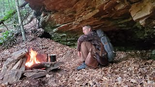 Old School Survival Camping - No Tent, No Sleeping Bag - Exploring Appalachia