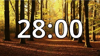 28 Minutes Autumn/Fall Countdown Timer With Music and Alarm (Simple Beep)