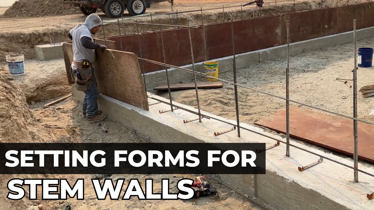 Setting Concrete Forms For The Stem Walls Youtube