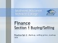 College Math - Finance Chapter Practice Set 4, “Compute Markup, selling price, and markup rate”.