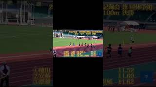 2022年度　第1回県記録会 兼 国体予選　男子　中学　100m  決勝　1位　楠田　大翔　(3) 西浦上 11.52