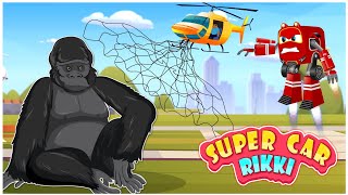 Supercar Rikki Saves the Huge Gorilla from the thief in the City