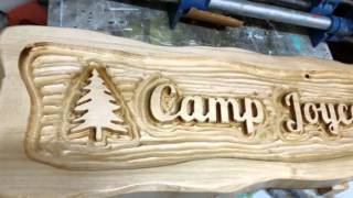 Custom Adirondack sign finish for relief carved Adk sign.