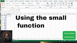 Using the small function in Excel