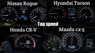 Hyundai Tucson Vs Nissan Rogue Vs Mazda Cx-5 Vs Honda CR-V Top speed comparison / 0-200 acceleration