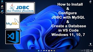 How to Install and Configure JDBC with MySQL also Create Database in VS Code |Ada Code|