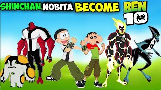 Shinchan And Nobita Became Ben10 || 😱 Ben10 classic Game  Earth Of proearth protector #1