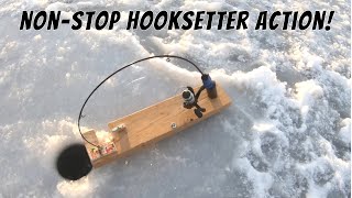 Slamming Fish with DIY Hooksetter/iFishPro Tip-Up (Multi-Species DIY Hooksetter/iFishPro Fishing)