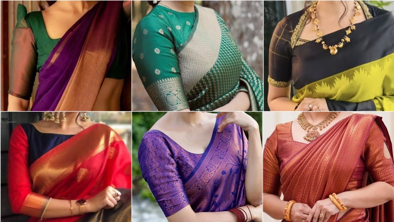 Saree Blouse Front Neck Design Photos