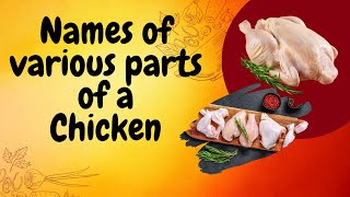 Names of various parts of a Chicken