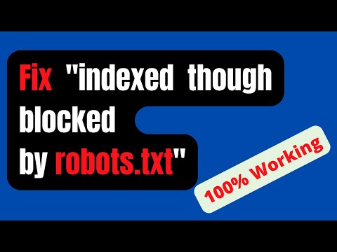 How To Solve Indexed Though Blocked By Robots.txt - YouTube