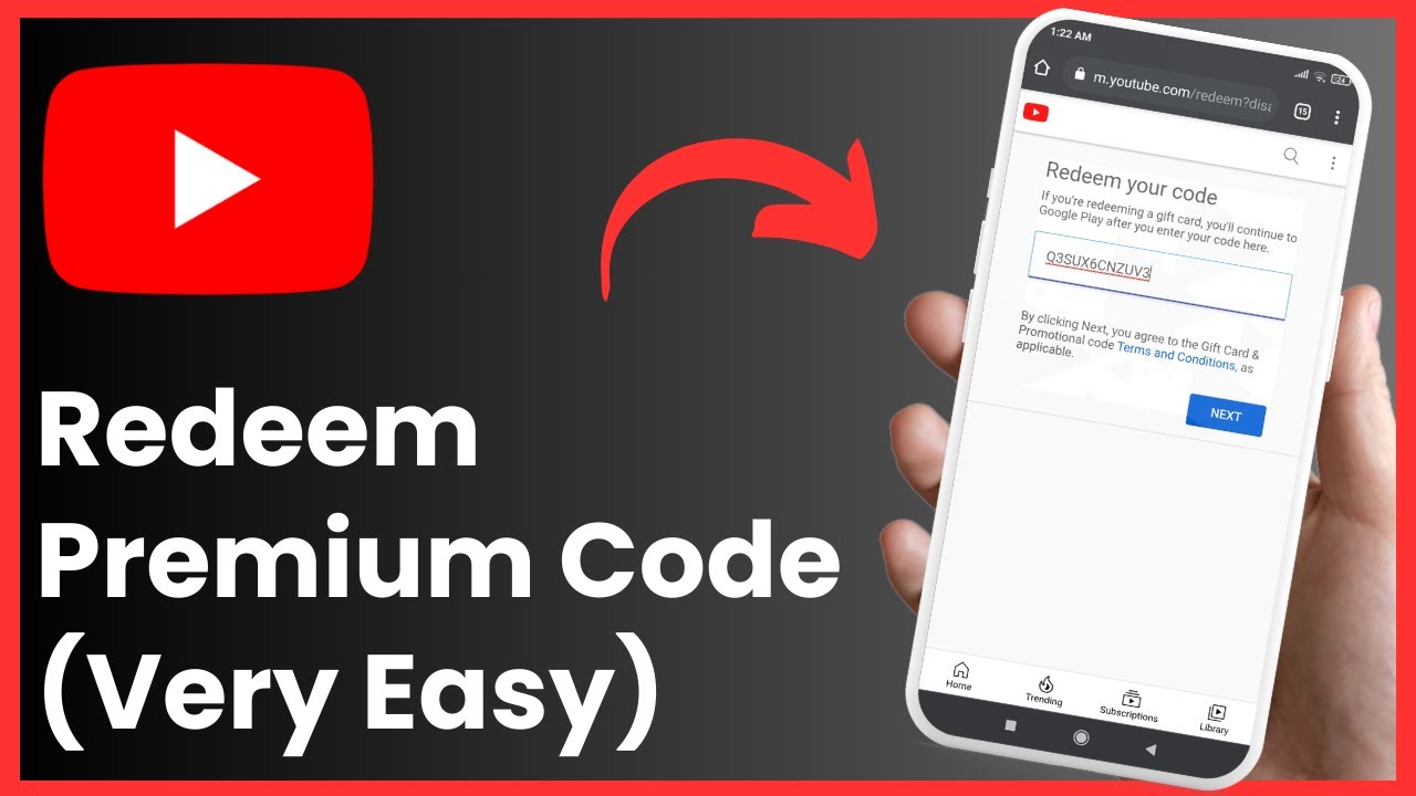 How To Redeem Youtube Premium Code ! - YouTube