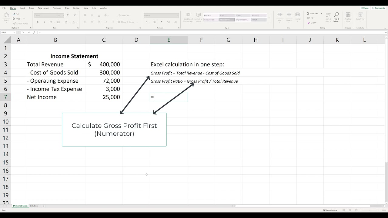 How To Calculate Gross Profit Ratio In Excel - Gross Margin - Excel ...