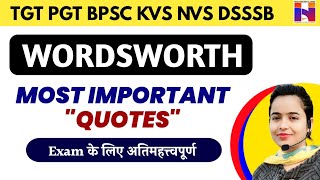 Top Quotes Wordsworth | TGT PGT English Preparation | Top MCQs