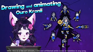 Drawing hololive's Ouro Kronii as a platform game character ⌛ Pixel Art Workshop! 🎨
