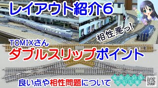 【鉄道模型】レイアウト紹介６！ダブルスリップポイント相性について／TOMIXさんの良い点／小田急ロマンスカー、ブルートレインあさかぜ、スーパーあずさ、等【走行動画】