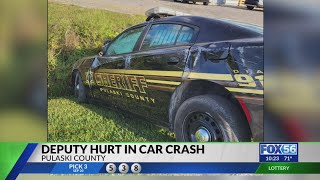 Pulaski County deputy injured after wreck, woman arrested