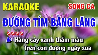 Karaoke Đường Tím Bằng Lăng Song Ca Nhạc Sống Phối Mới | Nguyễn Linh