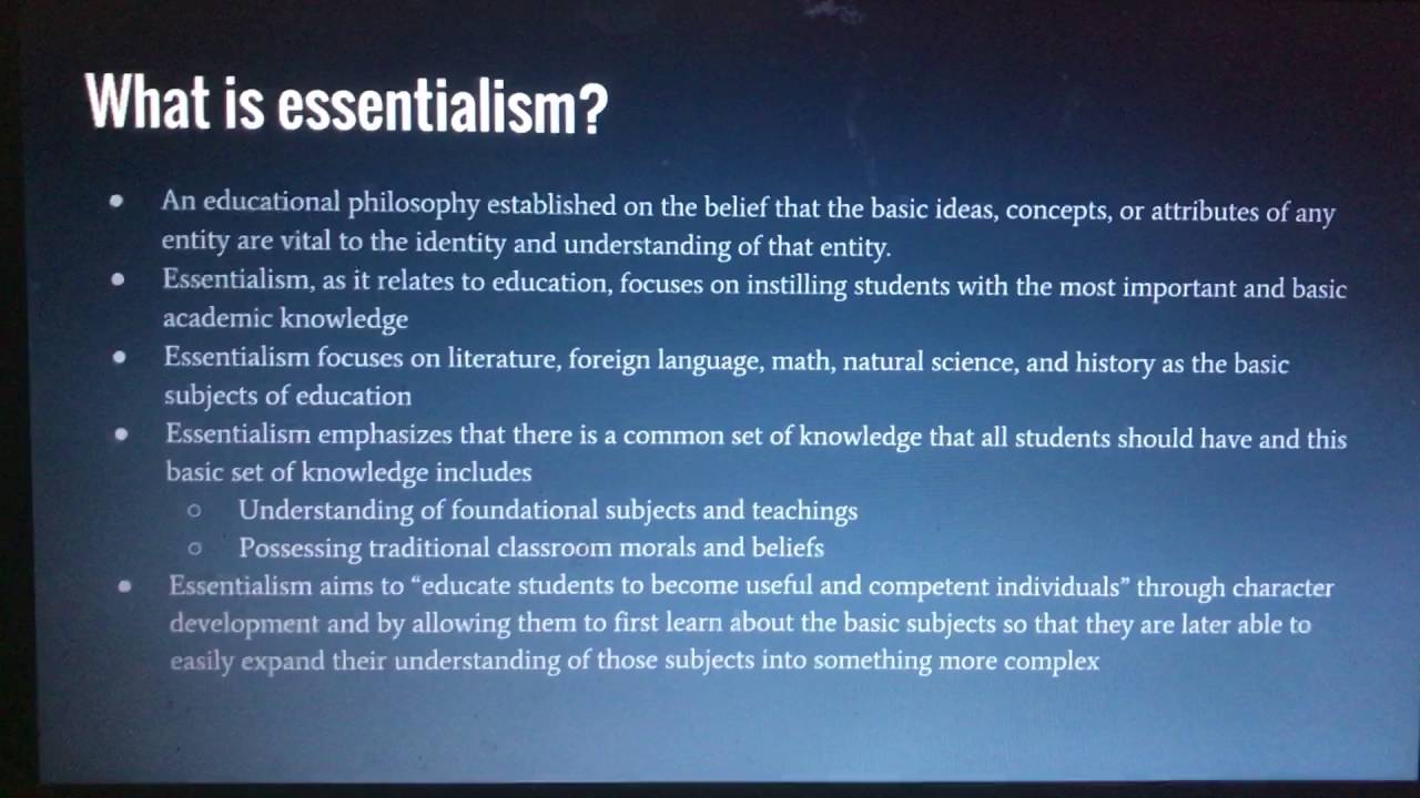 Essentialism Review Mazteacher