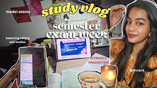 SEMESTER WEEK📖✍️ , model exam study vlog 😱*extremely productive* , TAMIL🎀