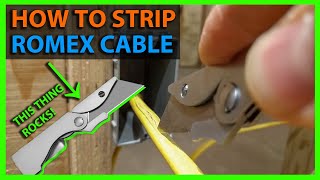How To Strip or Remove Cable Sheathing From Romex Using a Utility Knife - Rough In