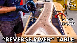 Live Edge EPOXY RESIN "Reverse River" Table 💧 Woodworking How-To
