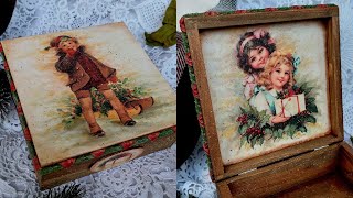 Winter decoupage box 🎄🛷 Zimowe pudełeczko 🎄🛷 Inspiracja dla ZieloneKoty.pl #decoupage #tutorial #DIY