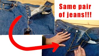 Replacing button-fly to zipper-fly on jeans! (hefty alterations)