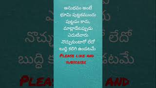 అనుభవం అంటే భూమి పుట్టకముందు పుట్టడం కాదు #మంచిమాటలు #motivationalquotes #మీకుతెలుసా #తెలుగుకోట్స్