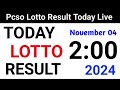 Lotto Result Today 2pm draw November 4, 2024 Swertres Ez2 PCSO live result