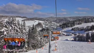 SŁOTWINY ARENA Kolej Krzesełkowa Zjazd Zimą || Winter Chair Lift Ride Krynica-Zdrój - Poland (4k)