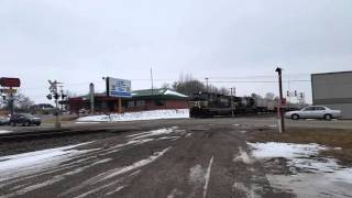 Eastbound intermodal at Kendallville Indiana