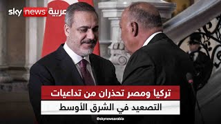 وزيرا خارجية تركيا ومصر يحذران من تداعيات التصعيد العسكري في الشرق الأوسط| #مراسلو_سكاي